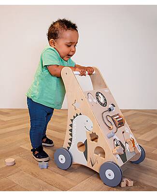 Tryco Baby Wooden Nature Baby Activity Walker - with Blocks Push-Toys