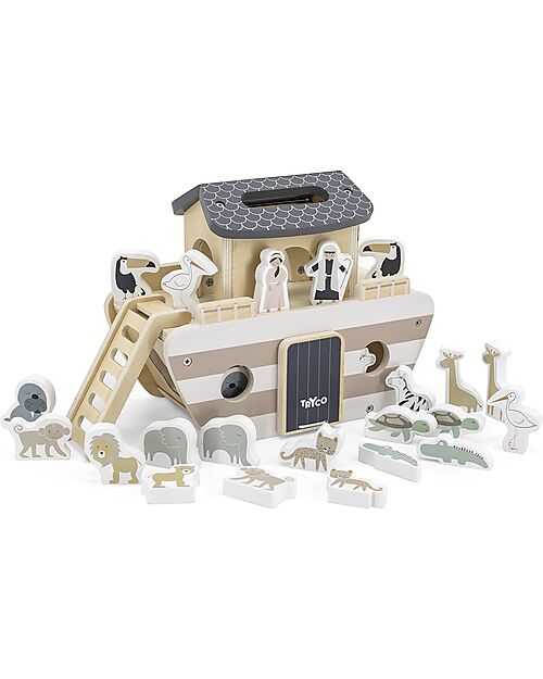Tryco Baby Wooden Noah's Ark - Includes 22 Animals - 3+ Years Wooden Stacking Toys