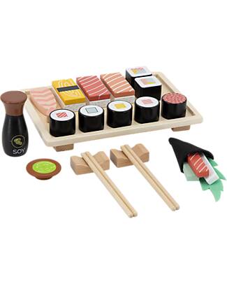 Tryco Baby Wooden Sushi Set - 23 Pieces - Non-toxic Water Paints - 18+ m Wooden Food