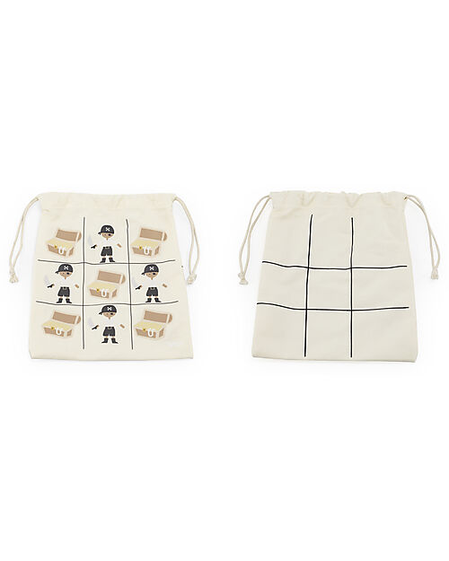 Tryco Baby Wooden Tic-Tac-Toe Game - Pirate - Perfect to Take on the Go - 3+ Years Wooden Stacking Toys