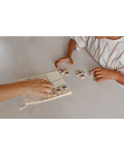 Tryco Baby Wooden Tic-Tac-Toe Game - Pirate - Perfect to Take on the Go - 3+ Years Wooden Stacking Toys