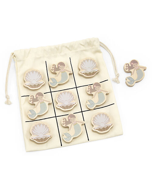 Tryco Baby Wooden Tic Tac Toe - Mermaid - Bring it Always With you! Wooden Stacking Toys