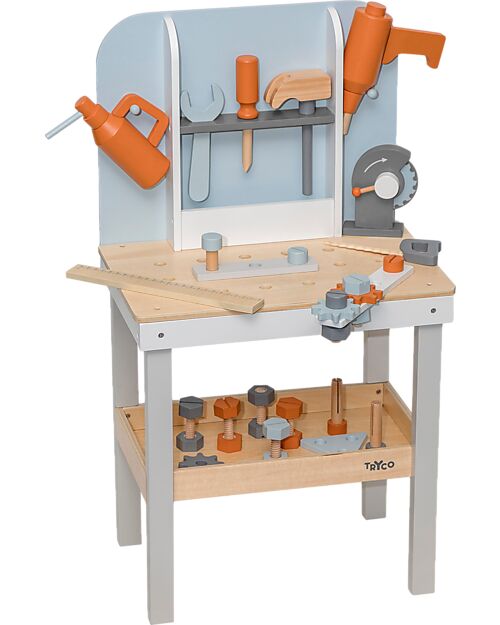 Tryco Baby Wooden Tool Bench - Non-Toxic Water Paints - 3+ Years Wooden Toy Tools
