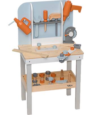 Tryco Baby Wooden Tool Bench - Non-Toxic Water Paints - 3+ Years Wooden Toy Tools