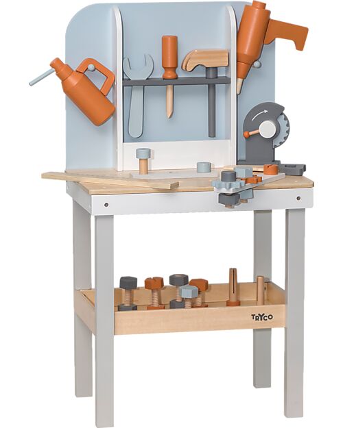 Tryco Baby Wooden Tool Bench - Non-Toxic Water Paints - 3+ Years Wooden Toy Tools