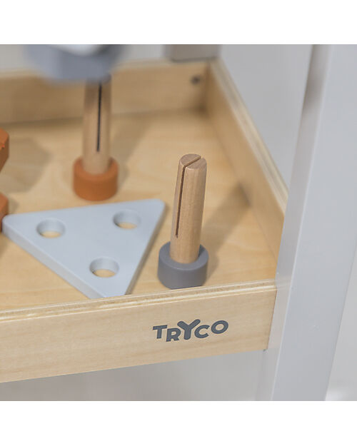 Tryco Baby Wooden Tool Bench - Non-Toxic Water Paints - 3+ Years Wooden Toy Tools