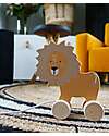 Tryco Baby Wooden Tow Toy - Lion - Encourages Movement - 10+ m Pull Toys