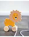 Tryco Baby Wooden Tow Toy - Lion - Encourages Movement - 10+ m Pull Toys
