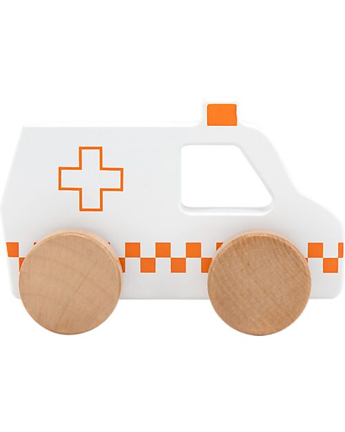 Tryco Baby Wooden Toy Ambulance - White/Red - 18+ m Wooden Toy Cars, Trains & Trucks