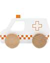 Tryco Baby Wooden Toy Ambulance - White/Red - 18+ m Wooden Toy Cars, Trains & Trucks