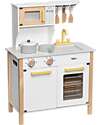 Tryco Baby Wooden Toy Kitchen - White/Gold - Non-toxic Water Paints - 3+ Years Toy Kitchens