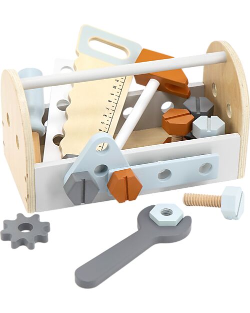 Tryco Baby Wooden Toy Toolbox - Non-Toxic Water Paints - 2+ Years Pretend Play