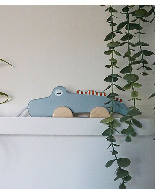 Tryco Baby Wooden Trolling Toy - Crocodile - Encourages Movement - 10+ m Pull Toys