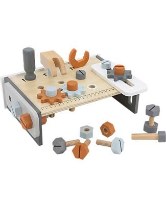 Tryco Baby Wooden Workbench - Non-toxic Water-based Color Wooden Toy Tools
