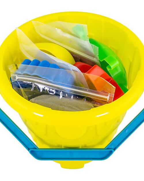 Tuban Dynamic Sand Set - 5 Colours with Bucket and 4 Moulds - 1.5 kg - 3+ years Sensory Games_