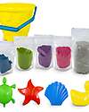 Tuban Dynamic Sand Set - 5 Colours with Bucket and 4 Moulds - 1.5 kg - 3+ years Sensory Games_