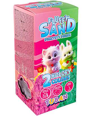 Tuban Fluffy Sand - Set Pink and Green - Multicolor - Modeling Sand - Ages 3+ Sensory Games_