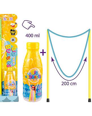 Tuban Giant Bubble Wand Set - 400 ml Liquid - for Kids and Family - 3+ years Outdoor Games and Toys_