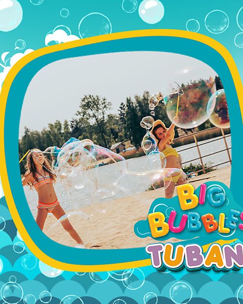 Tuban Giant Bubble Wand Set - 400 ml Liquid - for Kids and Family - 3+ years Outdoor Games and Toys_