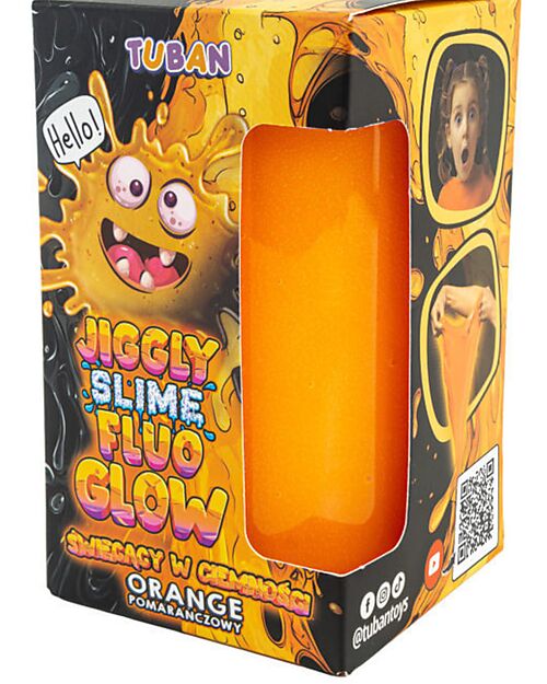Tuban Jiggly Slime - Fluo Glow - Orange - 430 gr - 6+ years Sensory Games_