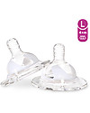 Twistshake 2 Anti-Colic Silicone Teats for Twistshake Baby Bottle, L 4+m - BPA free Baby Bottles