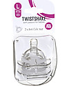 Twistshake 2 Anti-Colic Silicone Teats for Twistshake Baby Bottle, L 4+m - BPA free Baby Bottles