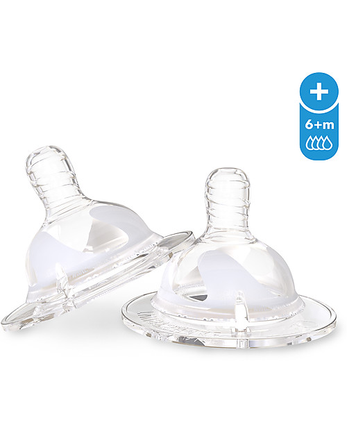 Twistshake 2 Anti-Colic Silicone Teats for Twistshake Baby Bottle, Plus 6+m - BPA free Baby Bottles