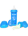 Twistshake Anti-Colic Baby Bottle 260 ml Teat M, Blue Cookiecrumb - Includes formula container and mixing net. BPA, BPS and BPF-free! Baby Bottles