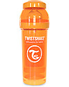 Twistshake Anti-Colic Baby Bottle 260 ml Teat M, Orange Sunbeam - Includes formula container and mixing net. BPA, BPS and BPF-free! Baby Bottles