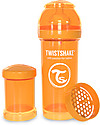 Twistshake Anti-Colic Baby Bottle 260 ml Teat M, Orange Sunbeam - Includes formula container and mixing net. BPA, BPS and BPF-free! Baby Bottles
