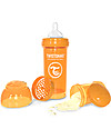 Twistshake Anti-Colic Baby Bottle 260 ml Teat M, Orange Sunbeam - Includes formula container and mixing net. BPA, BPS and BPF-free! Baby Bottles