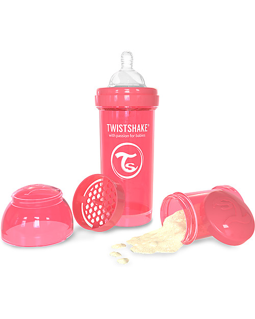Twistshake Anti-Colic Baby Bottle 260 ml Teat M, Pesca Dreamcatcher - Includes formula container and mixing net. BPA, BPS and BPF-free! Baby Bottles