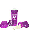 Twistshake Anti-Colic Baby Bottle 260 ml Teat M, Purple Bestie - Includes formula container and mixing net. BPA, BPS and BPF-free! Baby Bottles