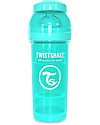 Twistshake Anti-Colic Baby Bottle 260 ml Teat M, Turquoise Sleepyhead - Includes formula container and mixing net. BPA, BPS and BPF-free! Baby Bottles