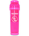 Twistshake Anti-Colic Baby Bottle 330 ml Teat L, Pink - Includes formula container and mixing net. BPA, BPS and BPF-free! Baby Bottles