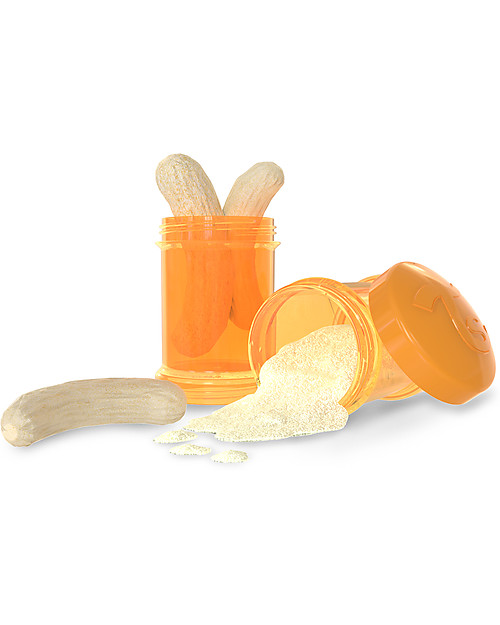 Twistshake Set of 2 Containers Orange Sunbeam for Baby Formula or Snacks 100 ml - Compatible with all Twistshake Baby Bottles, BPA free! Thermal Containers