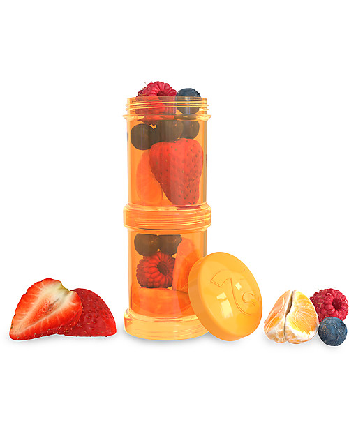 Twistshake Set of 2 Containers Orange Sunbeam for Baby Formula or Snacks 100 ml - Compatible with all Twistshake Baby Bottles, BPA free! Thermal Containers
