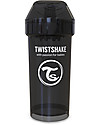 Twistshake Spill-Free Kid Bottle Fruit Splash with Fruit Mixer, 360 ml, Black Superhero - BPA, BPS and BPF-free! Non-Thermal Water Bottles