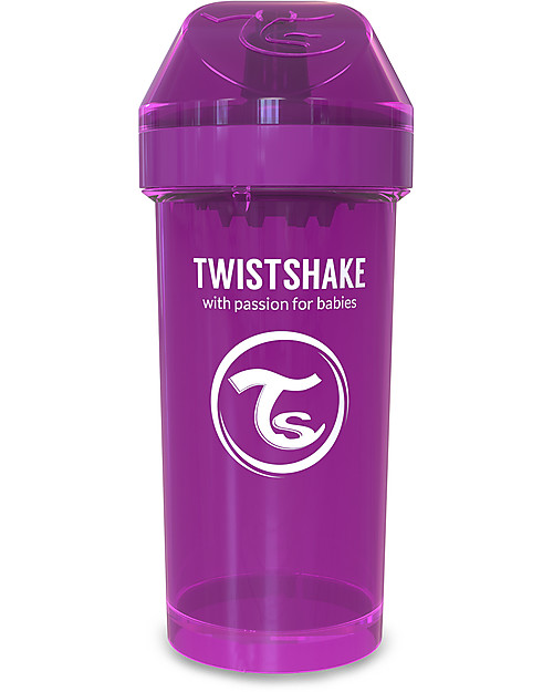 Twistshake Spill-Free Kid Bottle Fruit Splash with Fruit Mixer, 360 ml, Purple Bestie - BPA, BPS and BPF-free! Non-Thermal Water Bottles