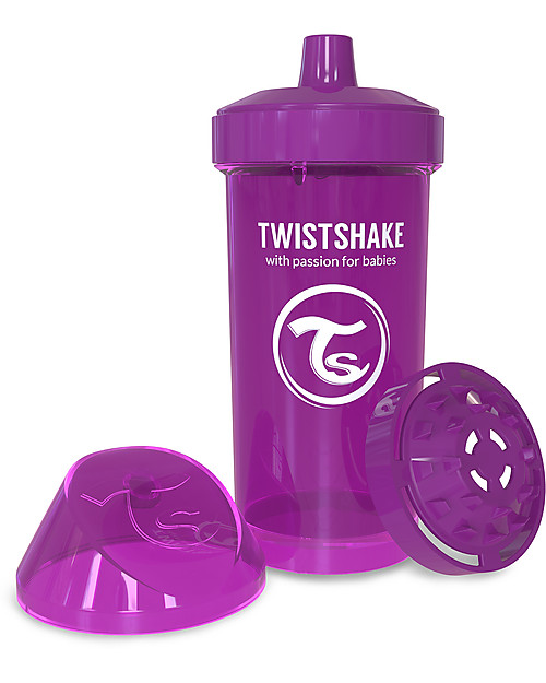 Twistshake Spill-Free Kid Bottle Fruit Splash with Fruit Mixer, 360 ml, Purple Bestie - BPA, BPS and BPF-free! Non-Thermal Water Bottles