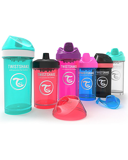 Twistshake Spill-Free Kid Bottle Fruit Splash with Fruit Mixer, 360 ml, White Diamond - BPA, BPS and BPF-free! Non-Thermal Water Bottles