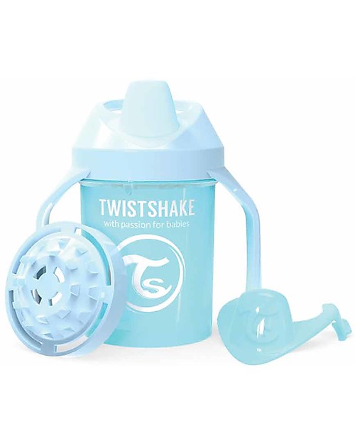 Twistshake Spill Free Mini Sippy Cup Fruit Splash with Fruit Mixer 230 ml, Light Blue - BPA, BPS and BPF-free! Cups