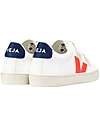 Veja Esplar Velcro Chromefree Leather Sneakers - ExtraWhite Orange Fluo Cobalt - Style and Technology with a Green Soul Sneakers