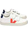 Veja Esplar Velcro Chromefree Leather Sneakers - ExtraWhite Orange Fluo Cobalt - Style and Technology with a Green Soul Sneakers