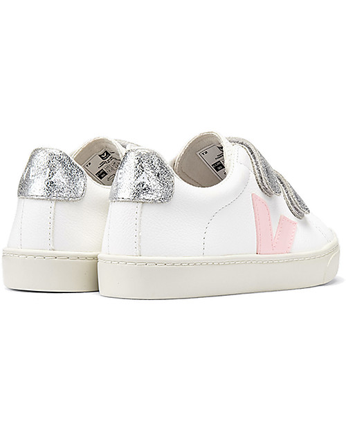 Veja Esplar Velcro Sneakers - Extra White Petale Silver - Style Technology and a Green Soul Sneakers