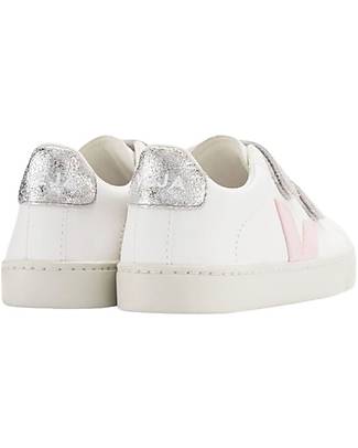 Veja Esplar Velcro Sneakers - Extra White Petale Silver - Style Technology and a Green Soul Sneakers