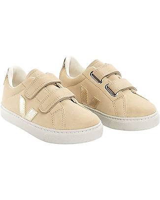 Veja Esplar Velcro Sneakers - Suede Almond Platin - Style Technology and a Green Soul Sneakers