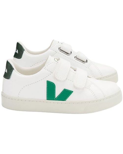 Veja Esplar Velcro Sneakers -White Emeraude Cyprus - Style Technology and a Green Soul Sneakers