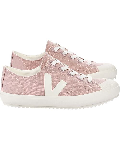 Veja Flip Sneakers - Canvas Babe Pierre - Pink/White - Elastic Laces Sneakers