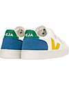 Veja Small V-12 Velcro Chromefree Leather Sneakers - Extra White Multico Indigo Sneakers